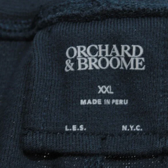 Orchard & Broome NWT Joggers / Sweatpants Size XXL Canal Navy Blue Cotton Blend